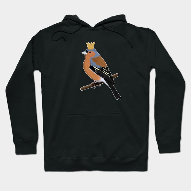 Chaffinch with Crown Bird Watching Birding Ornithologist Gift Hoodie by jzbirds